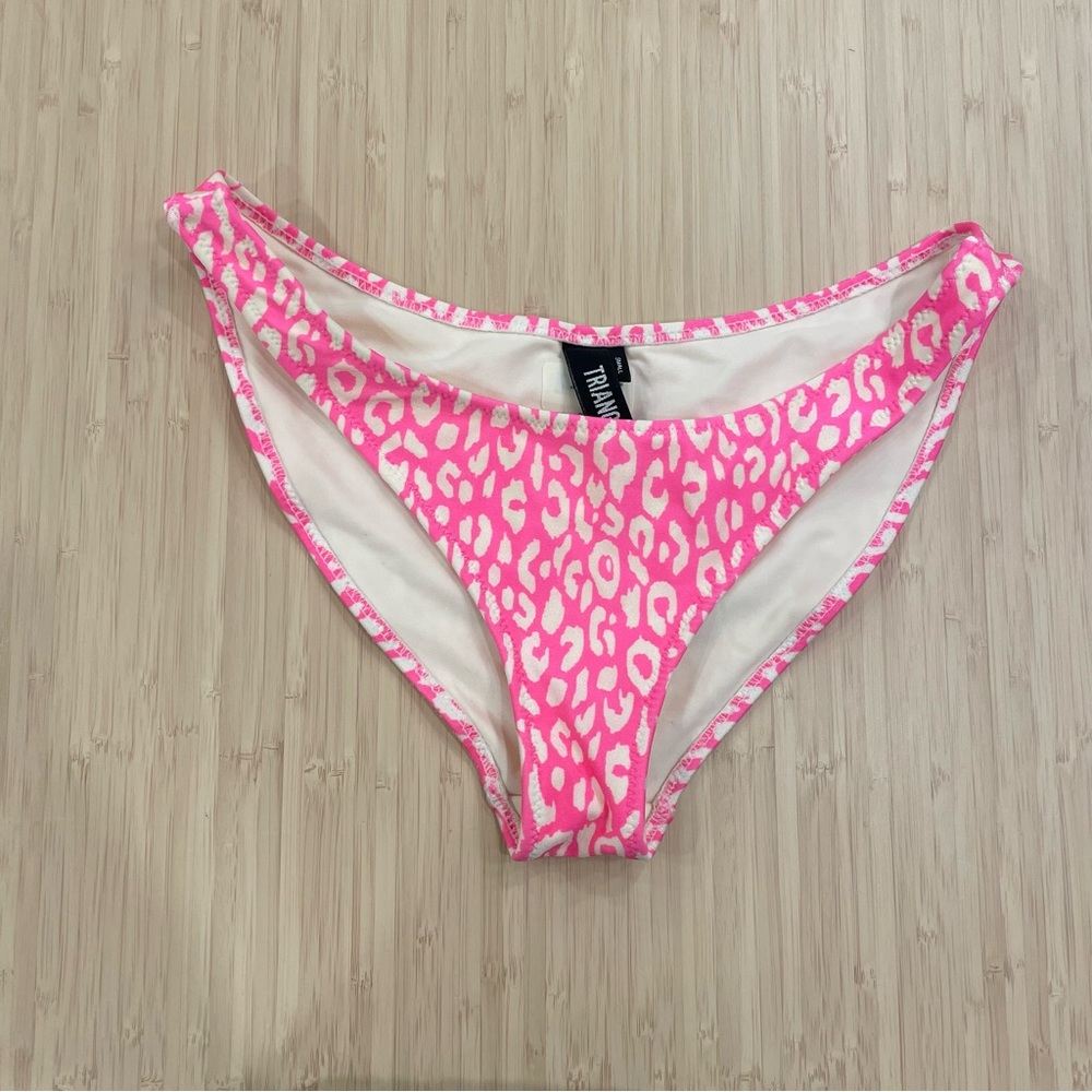 Triangle pink leopard print bikini bottoms small